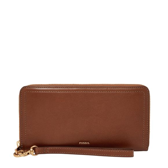 Logan Leather Wallet Rfid Blocking Zip Around Clutch With Wristlet -_- - Picture 1 of 7